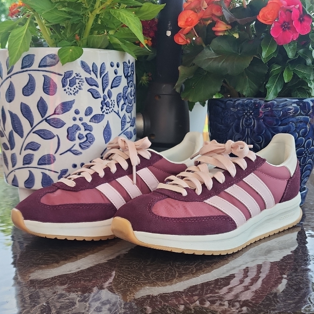 Adidas Pink and Red Retro Sneakers